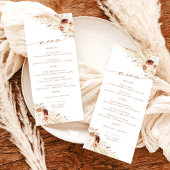 Terracotta Bruiloft Menu | Boho Pampas Grass