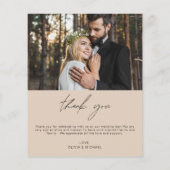 Terracotta Bruiloft Minimalist Dank u Kaarten (Achterkant)