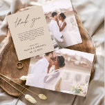 Terracotta Bruiloft Minimalist Dank u Kaarten<br><div class="desc">Budget Wedding Dank u Kaarten die een foto op de voor- en achterkant hebben. Dank u kaarten bevat een moderne hand geschreven kromme manuscripttypografie die elegant,  eenvoudig en modern zijn om na u de dag van de bruiloft te gebruiken.</div>