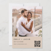 Terracotta Bruiloft Minimalistische QR-code Kaart (Achterkant)