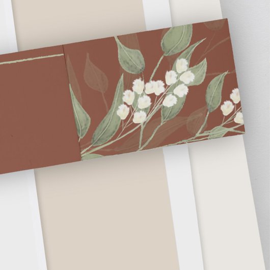 Terracotta bruiloft Monogram Floral Custom Uitnodigingen Wikkel