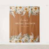 Terracotta Bruiloft Photo Booth Achtergrond Wandkleed (Voorkant)