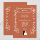 Terracotta bruiloft receptie uitnodiging bruidegom (Voorkant / Achterkant)