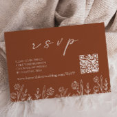 Terracotta bruiloft RSVP | QR-code behuizing Kaart Notitiekaartje