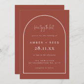 Terracotta bruiloft uitnodigingen boog (Voorkant / Achterkant)