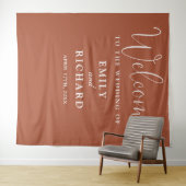 Terracotta bruiloft welkom foto achtergrond wandkleed (In Situ (horizontaal))