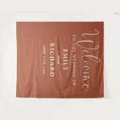 Terracotta bruiloft welkom foto achtergrond wandkleed (Voorkant (horizontaal))