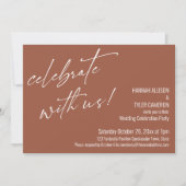 Terracotta bruiloftsfeest met ons vieren kaart (Voorkant)