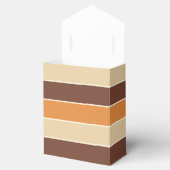 Terracotta bruin beige strepen, initials bruiloft bedankdoosjes (Geopend)