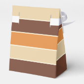 Terracotta bruin beige strepen, initials bruiloft bedankdoosjes (Achterkant)