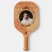 Terracotta bruin foto grappig man mythe legende pickleball paddle (Achterkant)