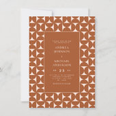 Terracotta Bruin Geometrische Mid Century Mod Brui Kaart (Voorkant)