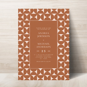 Terracotta Bruin Geometrische Mid Century Mod Brui Kaart