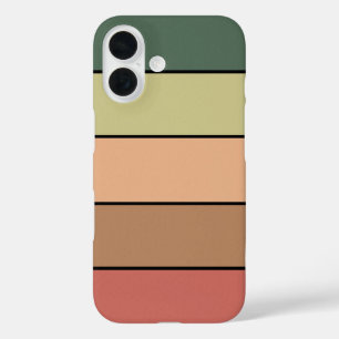 Terracotta bruin groen zwart op Waterverf papier iPhone 16 Hoesje