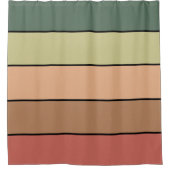 Terracotta bruin groen zwart op Waterverf papier Douchegordijn (Voorkant)