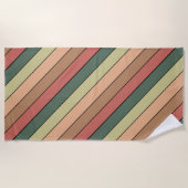 Terracotta bruin groen zwart op Waterverf papier Strandlaken (Voorkant)