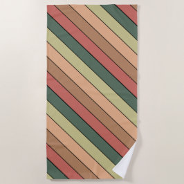 Terracotta bruin groen zwart op Waterverf papier Strandlaken