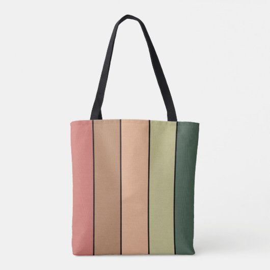 Terracotta bruin groen zwart op Waterverf papier Tote Bag (Achterkant)