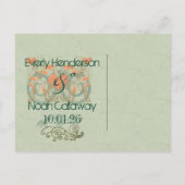 Terracotta Bruin Groene Aarde Tonen Save The Date Aankondigingskaart (Achterkant)