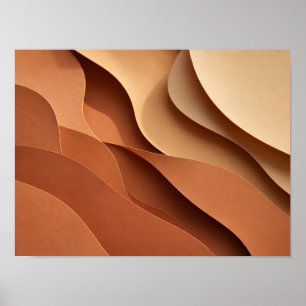 Terracotta Bruine Gelaagde Papier Snij Abstracte G Poster