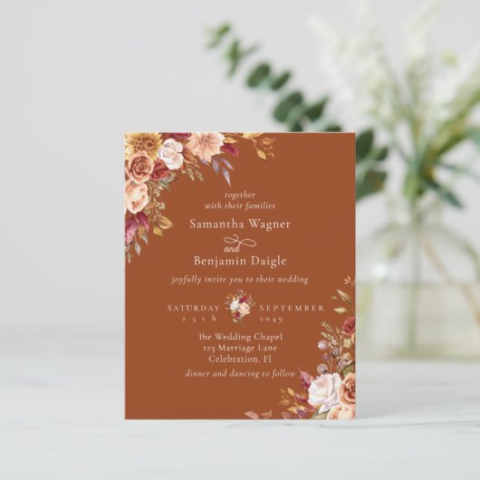 Terracotta budget herfst Herfst bloemenbruiloft (Staand voorkant)