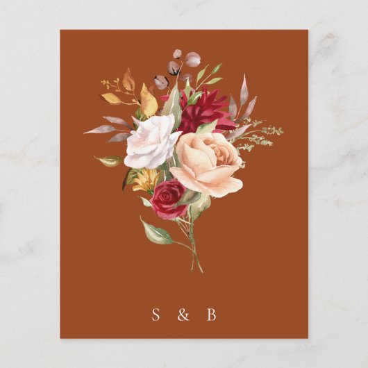 Terracotta budget herfst Herfst bloemenbruiloft (Achterkant)