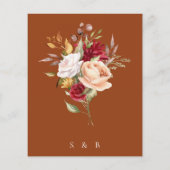 Terracotta Budget Moderne Herfst Bloemenbruiloft (Achterkant)