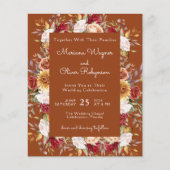 Terracotta Budget Moderne Herfst Bloemenbruiloft (Voorkant)