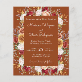 Terracotta Budget Moderne Herfst Bloemenbruiloft