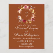 Terracotta Budget Romantische Herfst Bloemenbruilo (Voorkant)