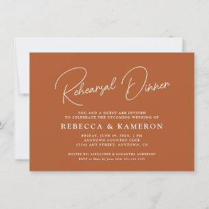Terracotta Budget Script Rehearsal Dinner Kaart