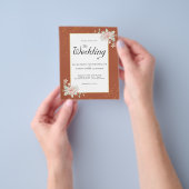 Terracotta Budget Weddenschap Uitnodiging Roze Peo Flyer (Hand)