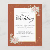 Terracotta Budget Weddenschap Uitnodiging Roze Peo Flyer (Voorkant)