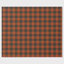 Terracotta Buffalo Plaid Feestelijke gecontroleerd Cadeaupapier