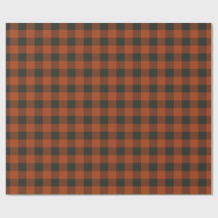 Terracotta Buffalo Plaid Feestelijke gecontroleerd Cadeaupapier