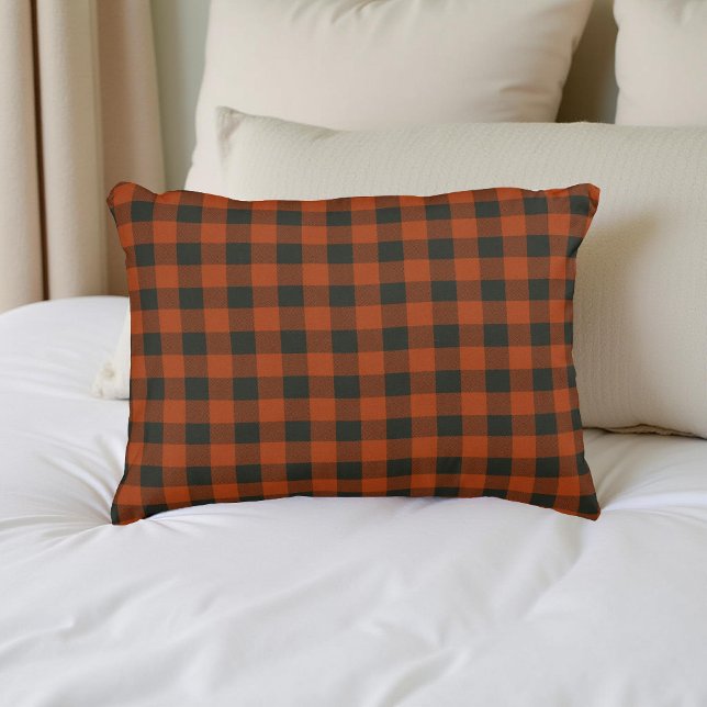 Terracotta Buffalo Plaid Rustieke Patroon Decor Accent Kussen (Creator heeft geüpload)