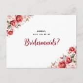 Terracotta Burgundy Blush Floral Bridesmaid Briefkaart (Voorkant)