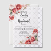 Terracotta Burgundy Blush Floral Vellum Overlay Uitnodigingen (Offset (Uitnodiging))