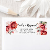 Terracotta Burgundy Blush Floral  Wedding Address Etiket (Insitu)