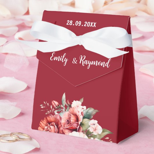 Terracotta Burgundy Blush Floral Wedding Bedankdoosjes (Huwelijk)