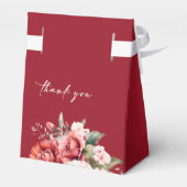 Terracotta Burgundy Blush Floral Wedding Bedankdoosjes (Achterkant)