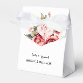 Terracotta Burgundy Blush Floral Wedding Bedankdoosjes (Voorkant Zijde)