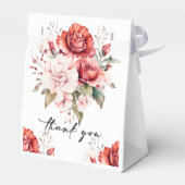 Terracotta Burgundy Blush Floral Wedding Bedankdoosjes (Achterkant)