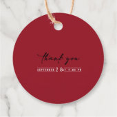 Terracotta Burgundy Blush Floral Wedding Bedankjes Labels (Achterkant)