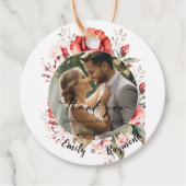 Terracotta Burgundy Blush Floral Wedding Bedankjes Labels (Voorkant)