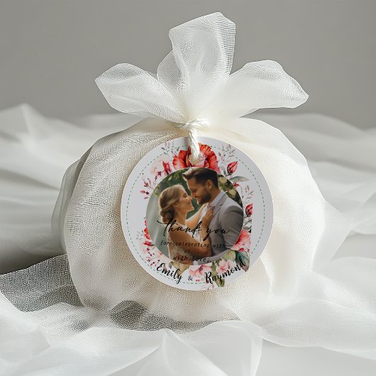 Terracotta Burgundy Blush Floral Wedding Bedankjes Labels