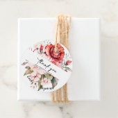 Terracotta Burgundy Blush Floral Wedding  Bedankjes Labels (In situ)