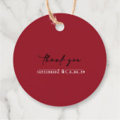 Terracotta Burgundy Blush Floral Wedding  Bedankjes Labels (Achterkant)