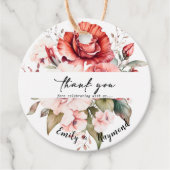 Terracotta Burgundy Blush Floral Wedding  Bedankjes Labels (Voorkant)