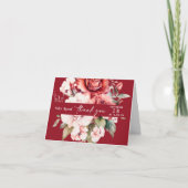 Terracotta Burgundy Blush Floral Wedding  Bedankkaart (Voorkant)